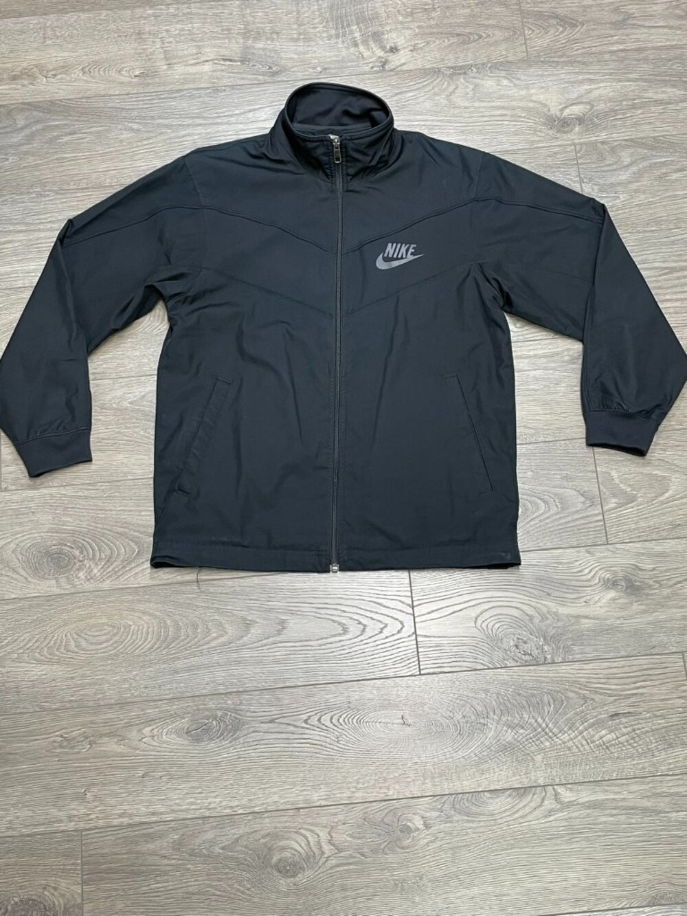 Nike Sportswear Full Zip Windbreaker Jacket Black Track Top Mens Size Small